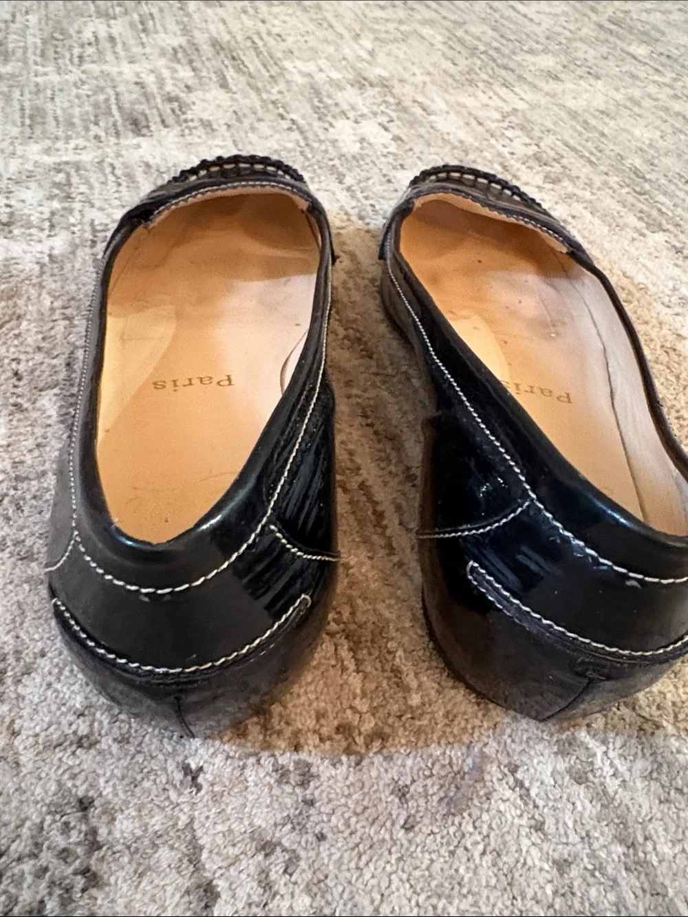 Christian Louboutin Black Patent Leather Penny Loafers - women’s size 36.5